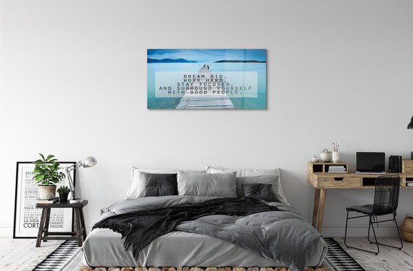 Quadro su vetro Panorama marino 100x50 cm 2 appendini