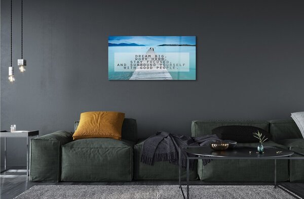 Quadro su vetro Panorama marino 100x50 cm 2 appendini