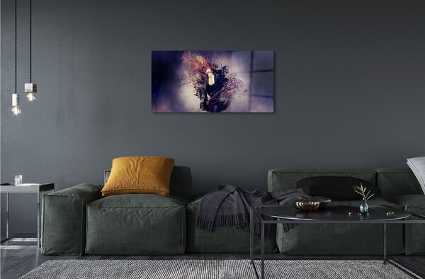 Quadro vetro Note di chitarra femminile 100x50 cm 2 appendini