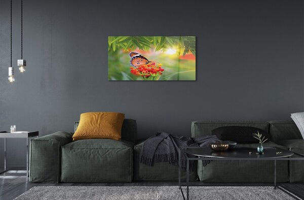 Quadro su vetro Fiori di farfalla colorati 100x50 cm 2 appendini