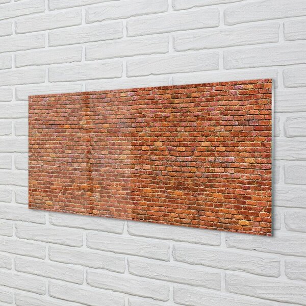 Quadro su vetro Muro di mattoni vintage 100x50 cm 2 appendini