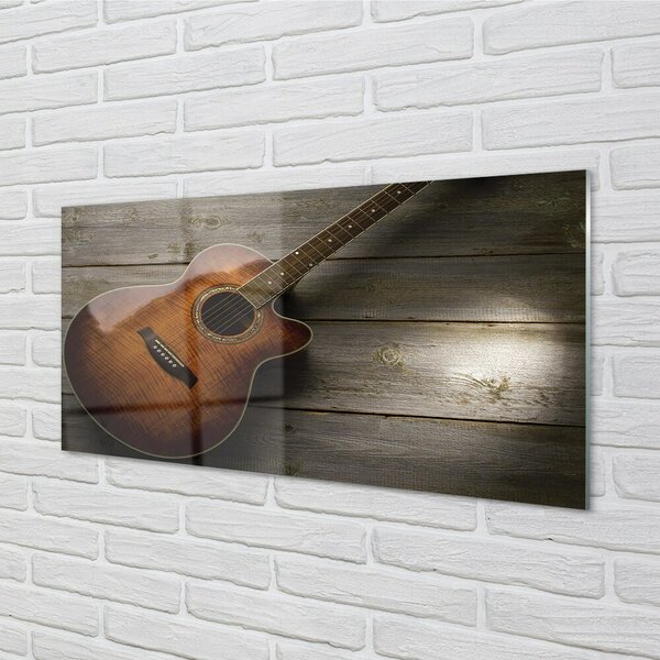 Quadro su vetro Chitarra 100x50 cm 2 appendini