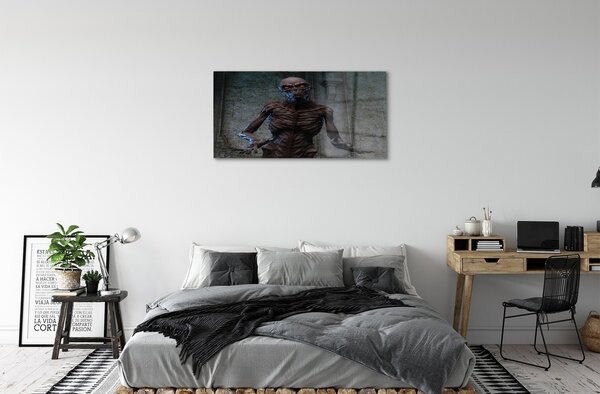 Quadro su vetro Una figura spaventosa nell'edificio 100x50 cm 2 appendini