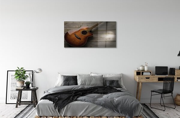 Quadro su vetro Chitarra 100x50 cm 2 appendini