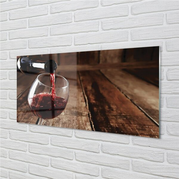 Quadro in vetro Bicchiere da vino planks 100x50 cm 2 appendini