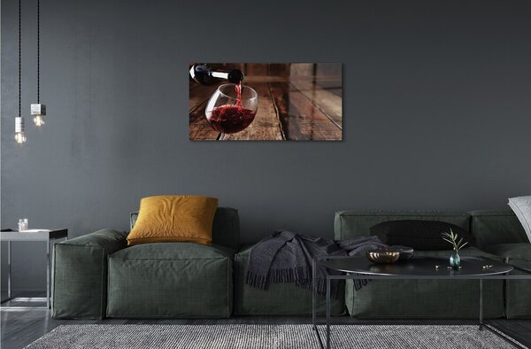 Quadro in vetro Bicchiere da vino planks 100x50 cm 2 appendini