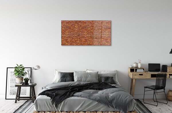 Quadro su vetro Muro di mattoni vintage 100x50 cm 2 appendini