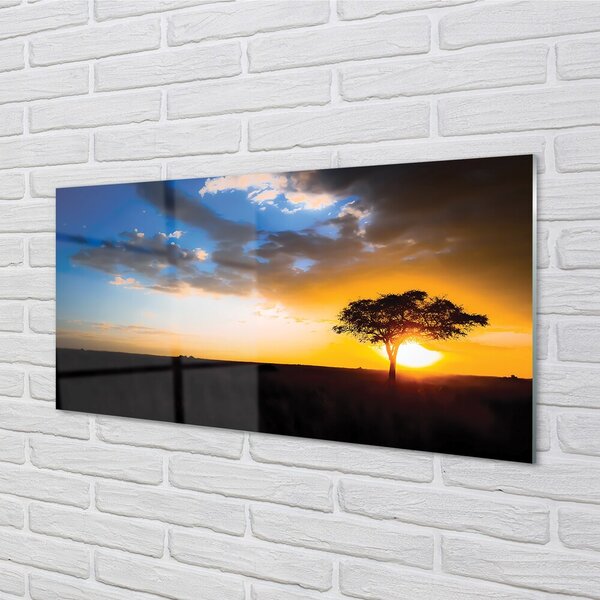 Quadro in vetro Albero delle nuvole 100x50 cm 2 appendini
