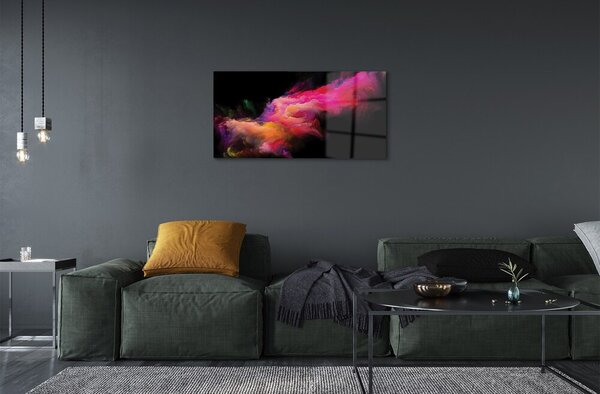 Quadro in vetro Frattali rosa 100x50 cm 2 appendini