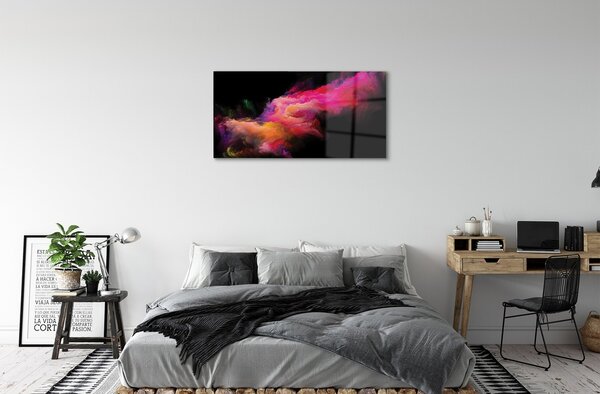 Quadro in vetro Frattali rosa 100x50 cm 2 appendini