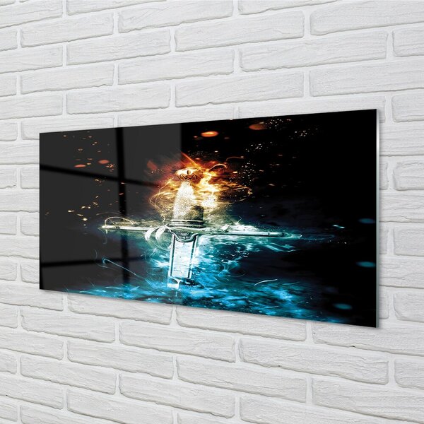 Quadro di vetro Fumo color spada 100x50 cm 2 appendini