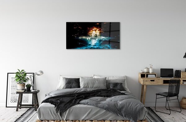 Quadro di vetro Fumo color spada 100x50 cm 2 appendini