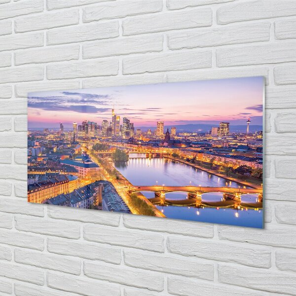 Quadro in vetro Germania berlino panorama notturno 100x50 cm 2 appendini