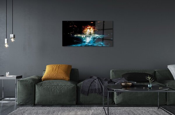 Quadro di vetro Fumo color spada 100x50 cm 2 appendini