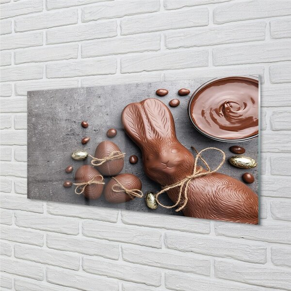 Quadro in vetro Coniglio caramellato al cioccolato 100x50 cm 2 appendini