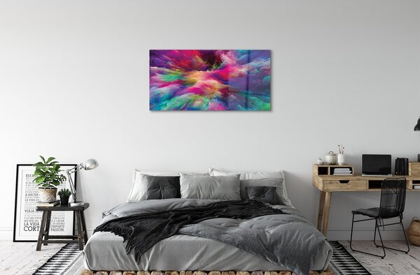 Quadro in vetro Frattali di colore 100x50 cm 2 appendini