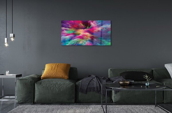 Quadro in vetro Frattali di colore 100x50 cm 2 appendini