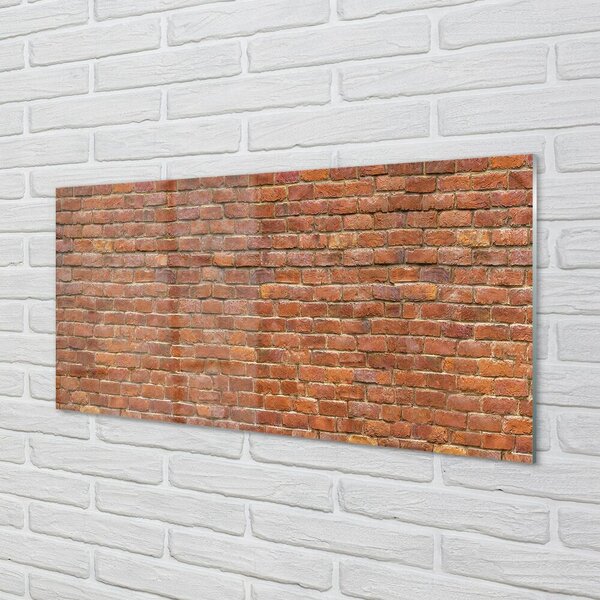 Quadro su vetro Muro di mattoni vintage 100x50 cm 2 appendini