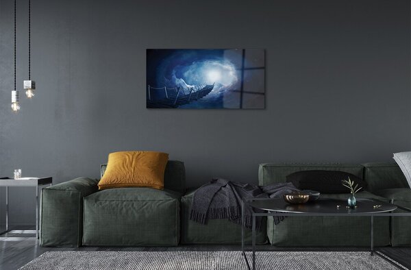 Quadro vetro Cielo nuvole ponte 100x50 cm 2 appendini