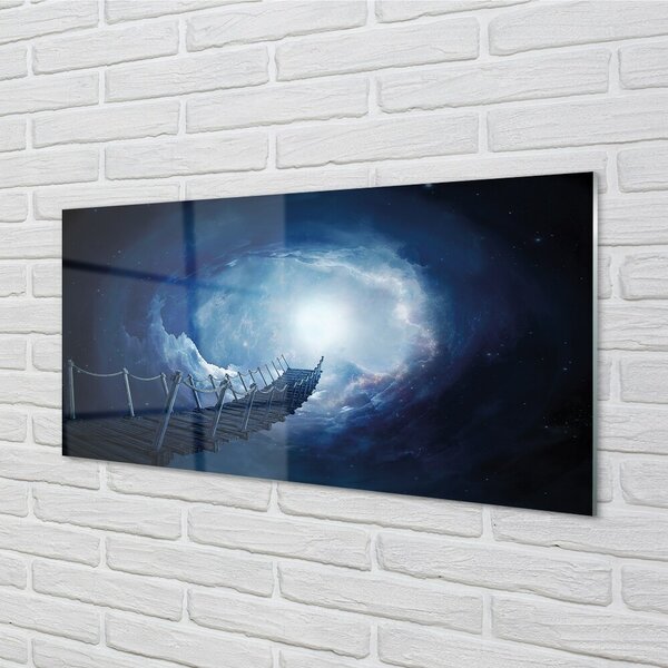 Quadro vetro Cielo nuvole ponte 100x50 cm 2 appendini