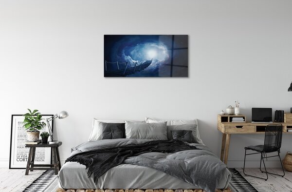 Quadro vetro Cielo nuvole ponte 100x50 cm 2 appendini