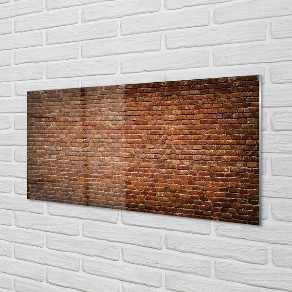 Quadro su vetro Muro di mattoni vintage 100x50 cm 2 appendini