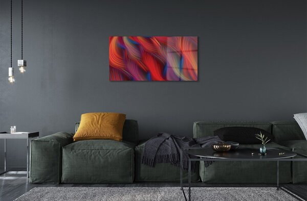 Quadro di vetro Frattali a strisce colorate 100x50 cm 2 appendini