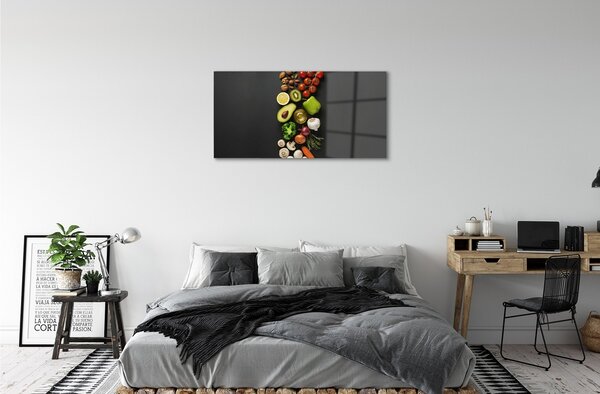 Quadro di vetro Carota avocado limone 100x50 cm 2 appendini