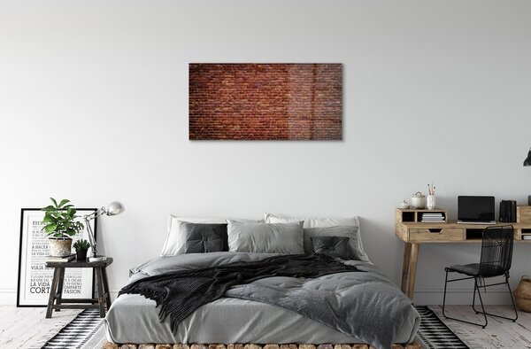 Quadro su vetro Muro di mattoni vintage 100x50 cm 2 appendini