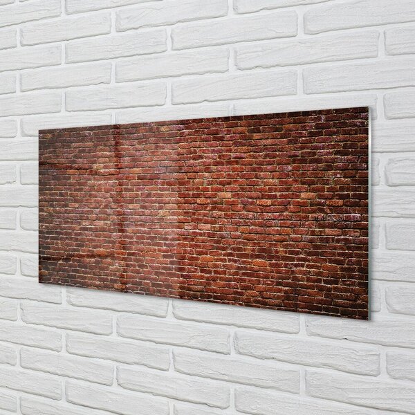 Quadro su vetro Muro di mattoni vintage 100x50 cm 2 appendini