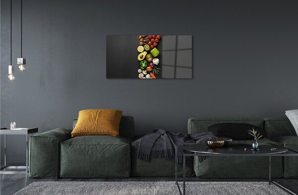 Quadro di vetro Carota avocado limone 100x50 cm 2 appendini