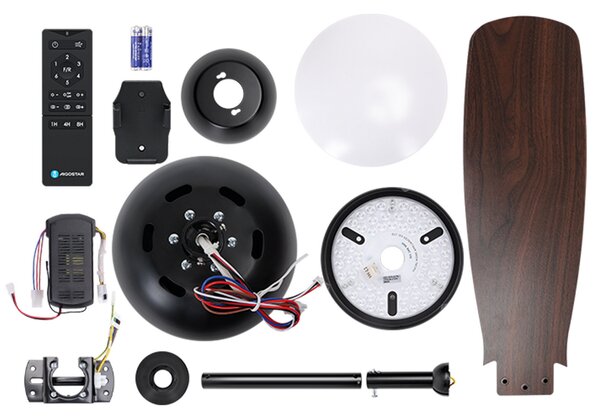 Lampadario Ventilatore da soffitto 3 pale 54W CCT illuminazione Led regolabile con telecomando Aigostar