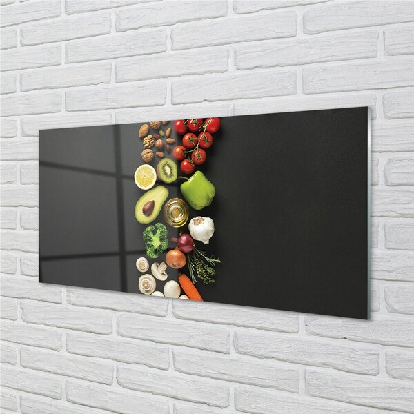 Quadro di vetro Carota avocado limone 100x50 cm 2 appendini