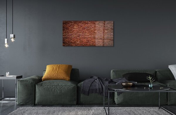 Quadro su vetro Muro di mattoni vintage 100x50 cm 2 appendini