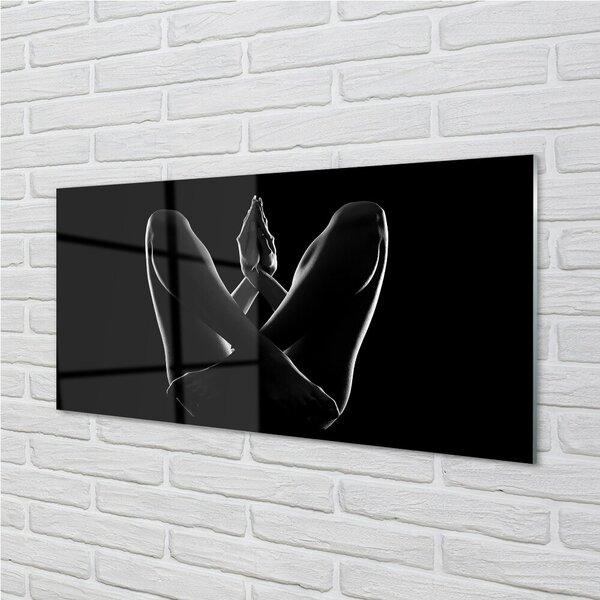 Quadro di vetro Gambe e braccia di donna 100x50 cm 2 appendini