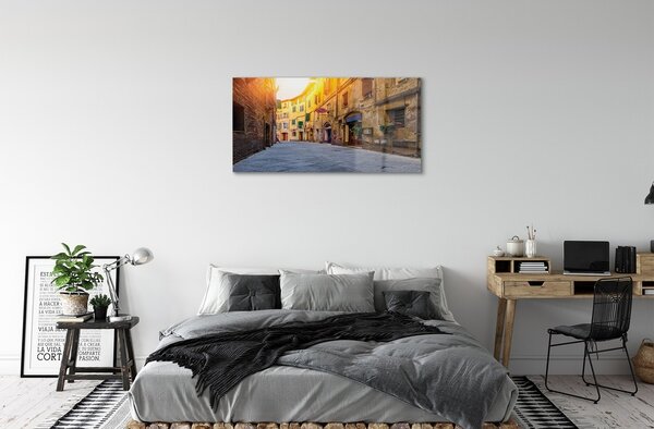 Quadro su vetro Edifici di via italia 100x50 cm 2 appendini