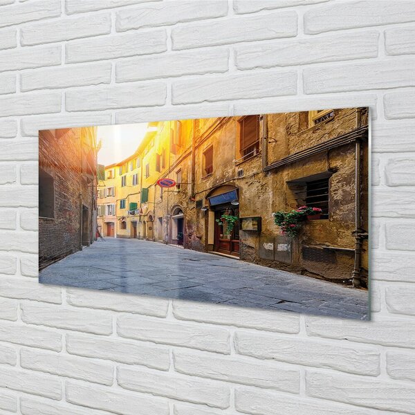 Quadro su vetro Edifici di via italia 100x50 cm 2 appendini