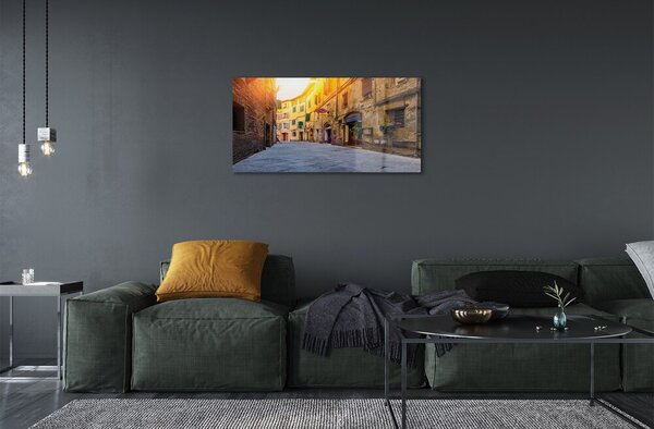 Quadro su vetro Edifici di via italia 100x50 cm 2 appendini