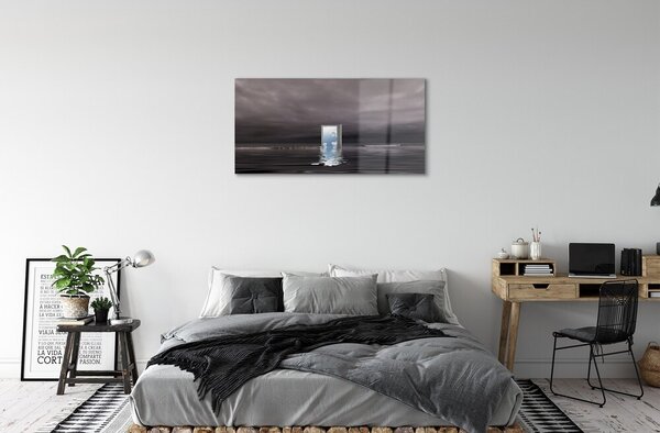 Quadro su vetro Mare porta cielo 100x50 cm 2 appendini