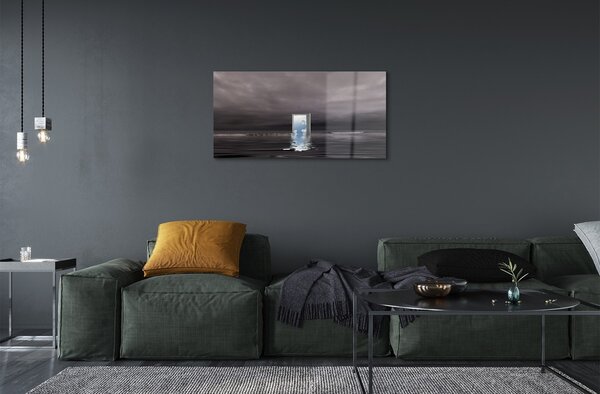Quadro su vetro Mare porta cielo 100x50 cm 2 appendini