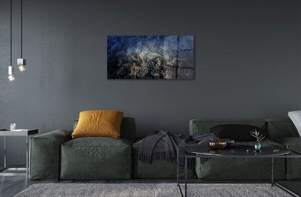 Quadro in vetro Mani a luce blu 100x50 cm 2 appendini