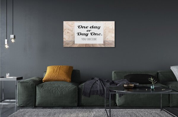 Quadro su vetro Scritte nere su sfondo bianco 100x50 cm 2 appendini