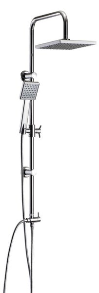 Colonna doccia con soffione ultrapiatto in acciaio 20x20 cm