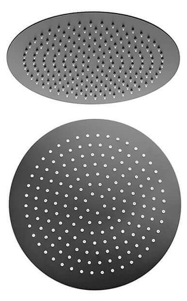 Soffione Jacuzzi | Rubinetteria tondo ultrapiatto nero opaco in acciaio diametro ø 20 cm