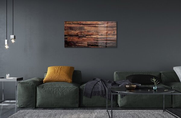 Quadro in vetro Struttura a venature di legno 100x50 cm 2 appendini