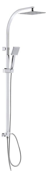 Colonna doccia a sezione rettangolare con deviatore doccetta anticalcare soffione INOX 25X25