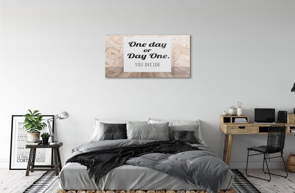 Quadro su vetro Scritte nere su sfondo bianco 100x50 cm 2 appendini