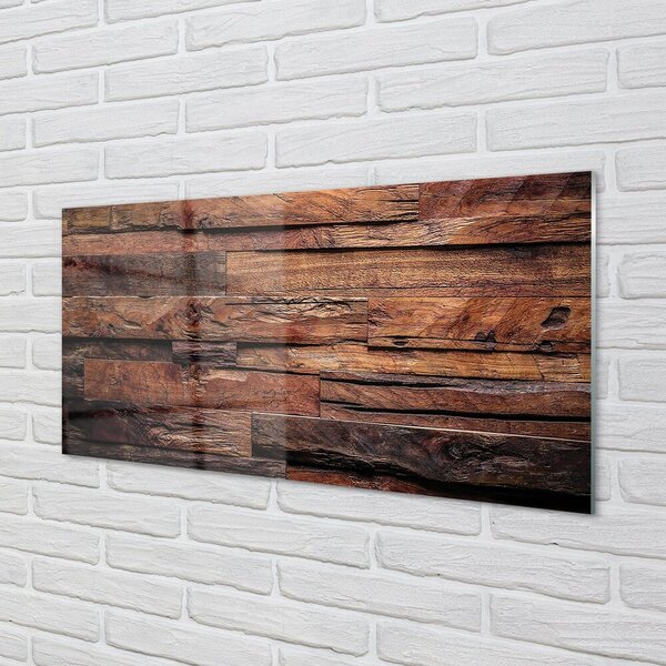 Quadro in vetro Struttura a venature di legno 100x50 cm 2 appendini