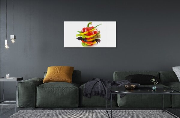 Quadro in vetro Lattuga alla paprica 100x50 cm 2 appendini