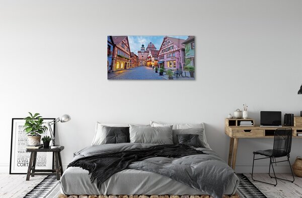 Quadro in vetro Germania centro storico 100x50 cm 2 appendini